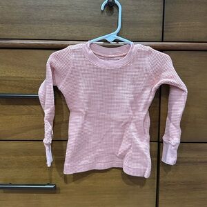 Noble Cozy Pink Waffle Knit Kids Pajama Set, Size 2